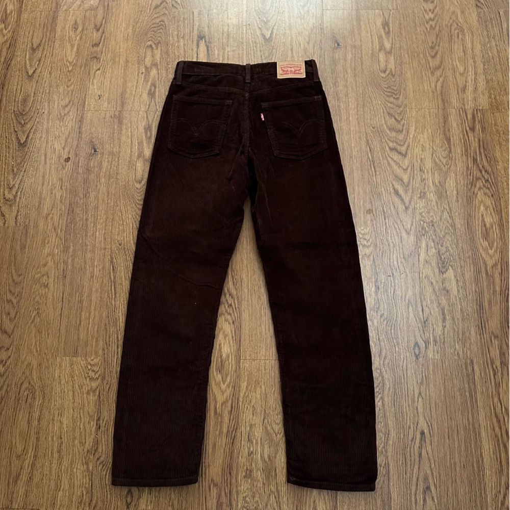 Levi's Brown Straight Leg Corduroy Pants WEDGIE size 27 100% cotton fall season - Picture 2 of 6